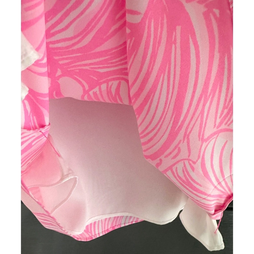 Lilly Pulitzer Darlah Ruffle-Sleeve Top Prosecco Pink Size XXS Cottagecore - Picture 3 of 9